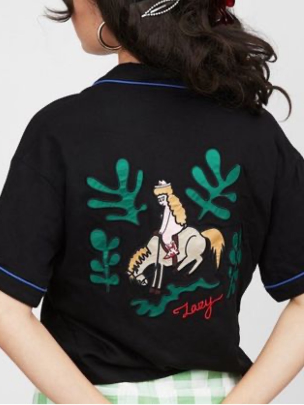 LAZY OAF Western Rodeo Babe Bowling Shirt - Like New, Size 10
